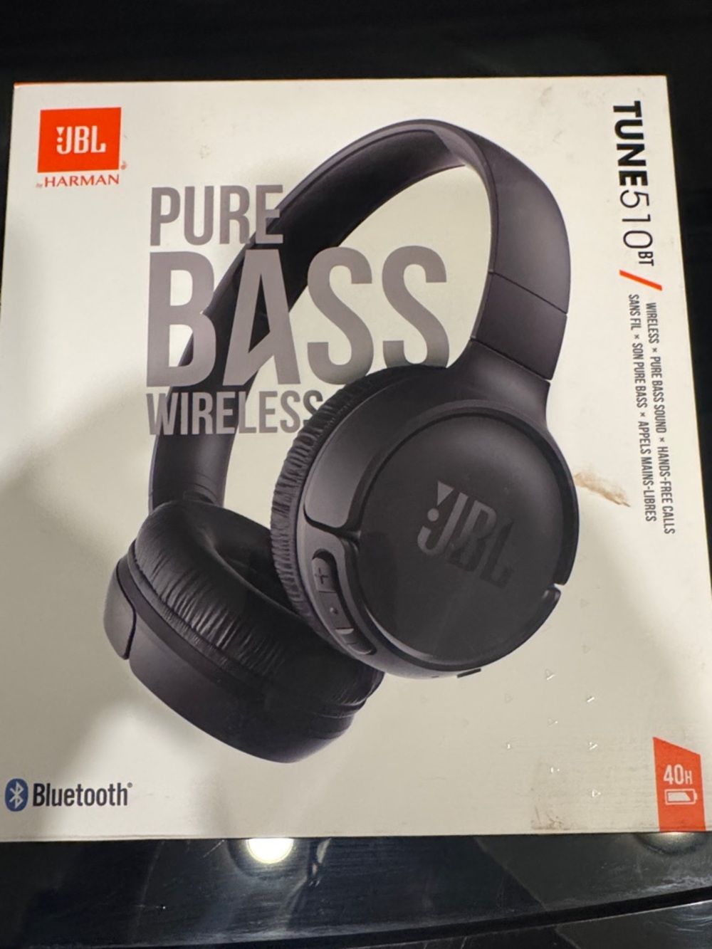 JBL Black Wireless Over-Ear Headphones - Pure Bass